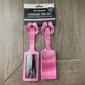 Brookstone Silicone Luggage Tag Set - pink